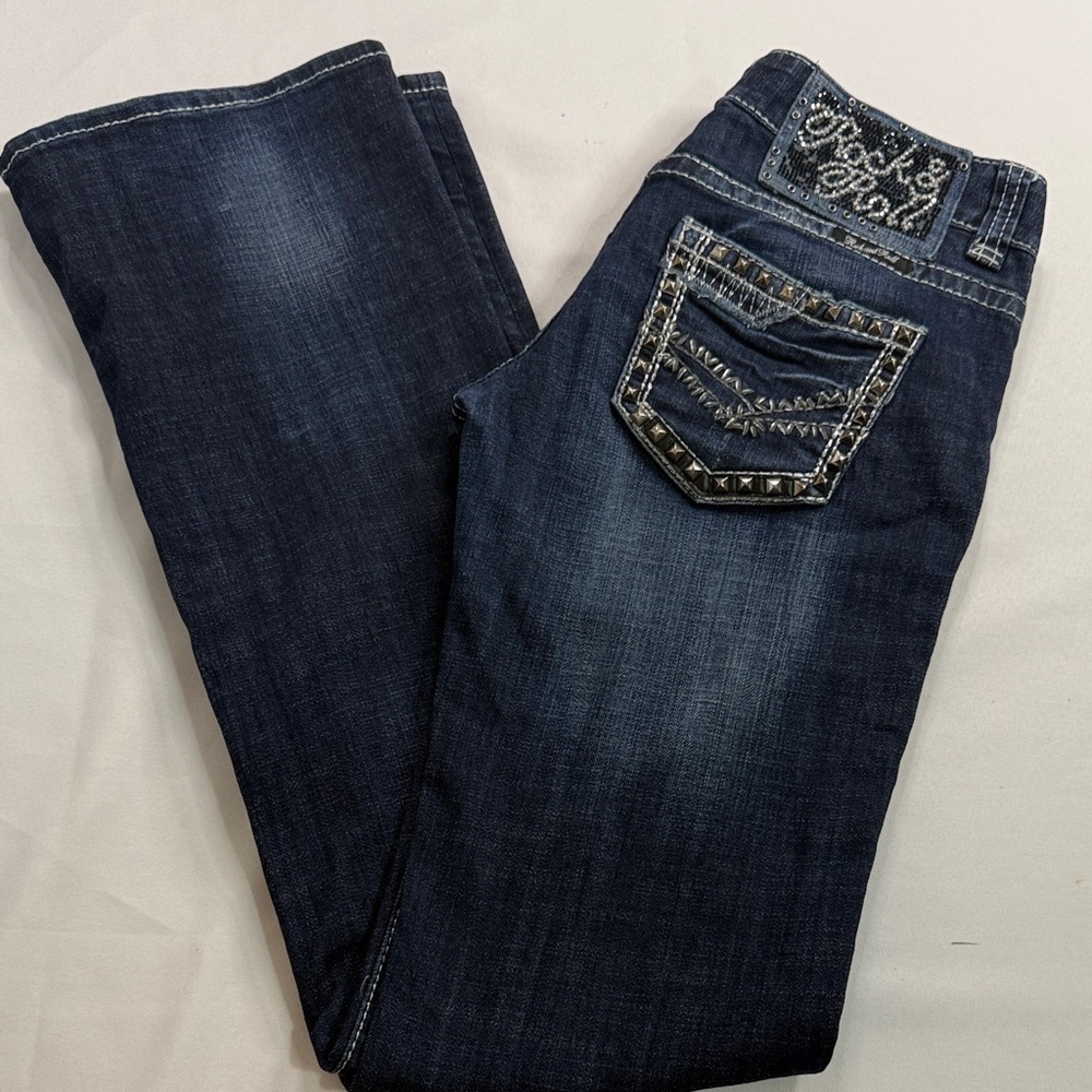 Rock & Roll Cowgirl Dark Blue Boot Cut Jeans